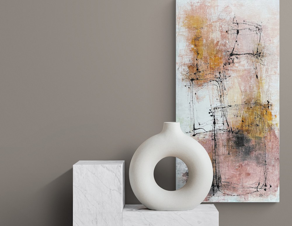 Contemporary stone sculpture on plinth (2)