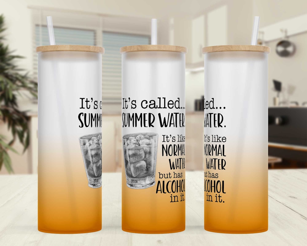 Watercolor Personalized Name on 25oz Frosted Glass Tumbler