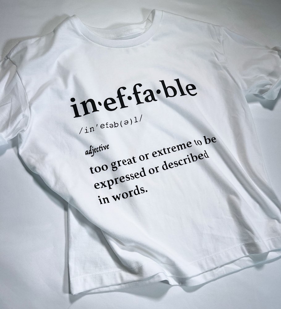 ineffable t shirt white black 1
