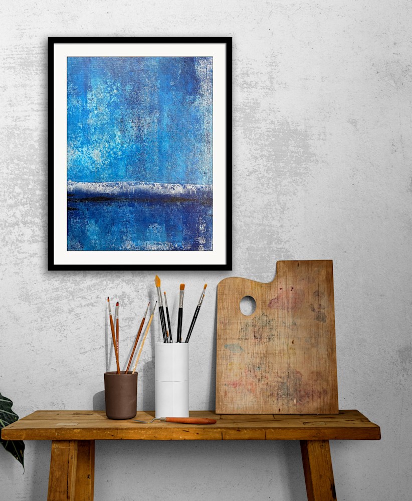 Artists side table with brushes and palette (1)frame