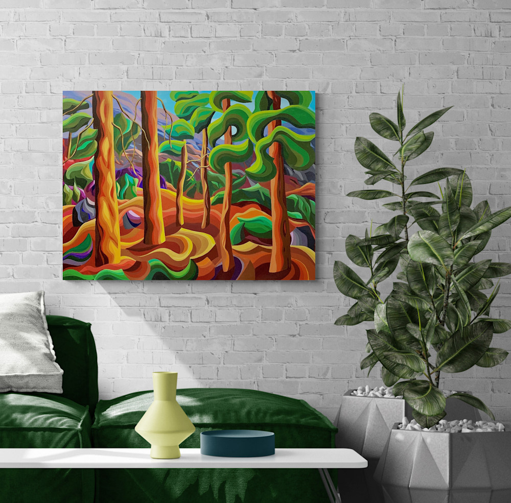 Modern living room with tropical plants