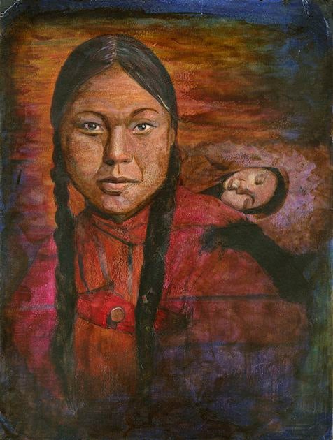 Native Mother and Child