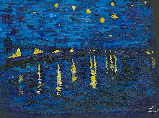 Ode to Van Gogh Starry Night Purple City