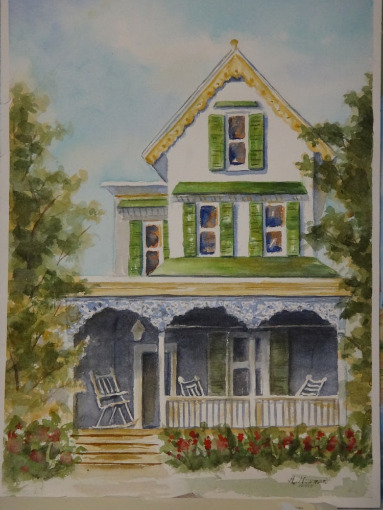 House Portrait watercolor  Ocean Grove NJ