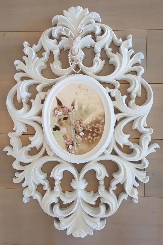 framed fawn oval