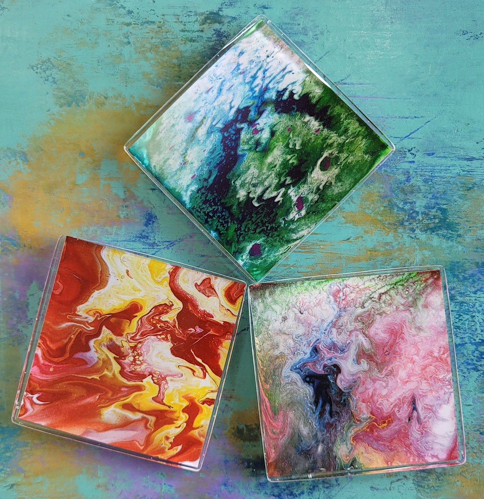 coasters pour abstract