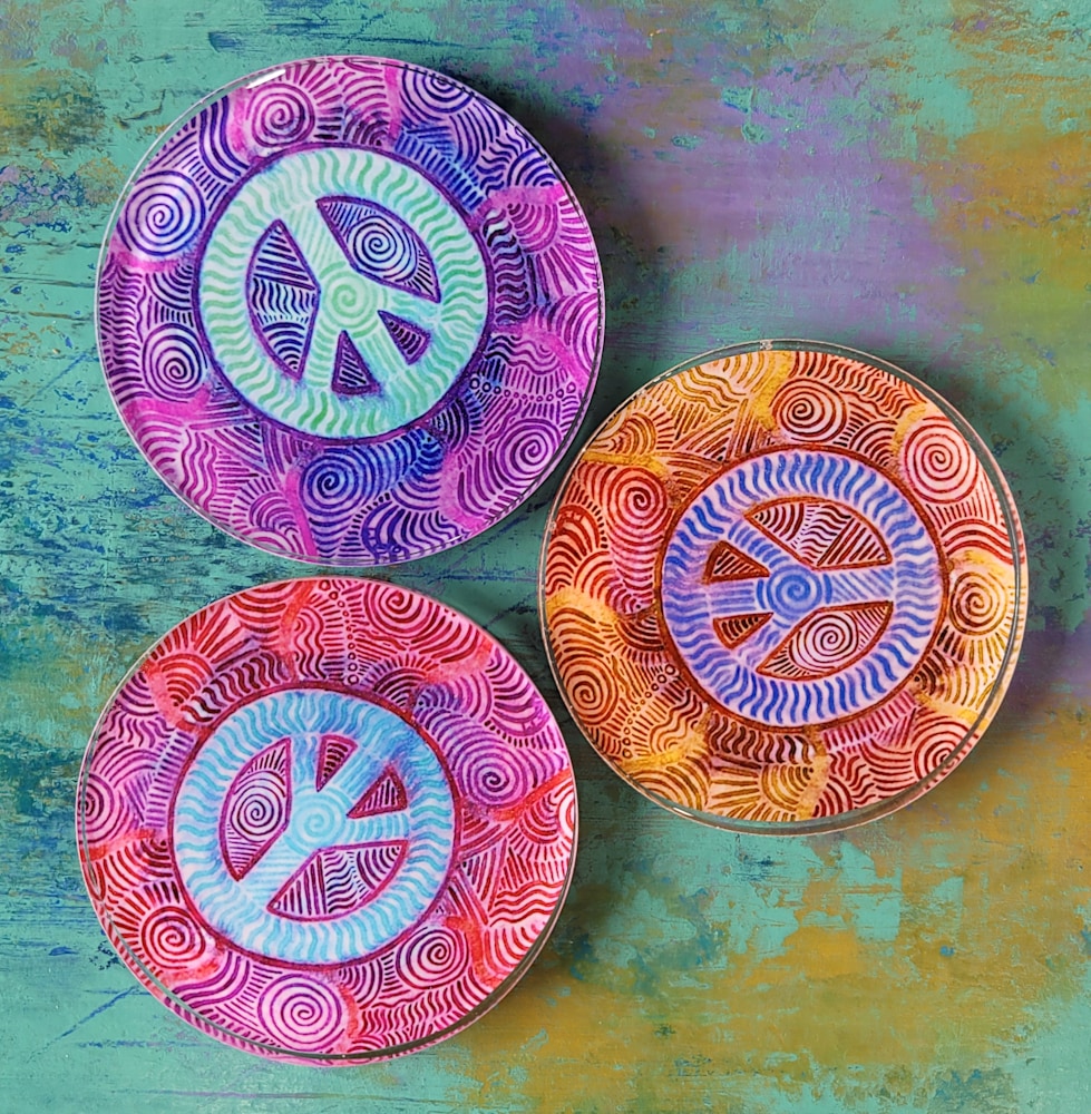 coasters peace reds