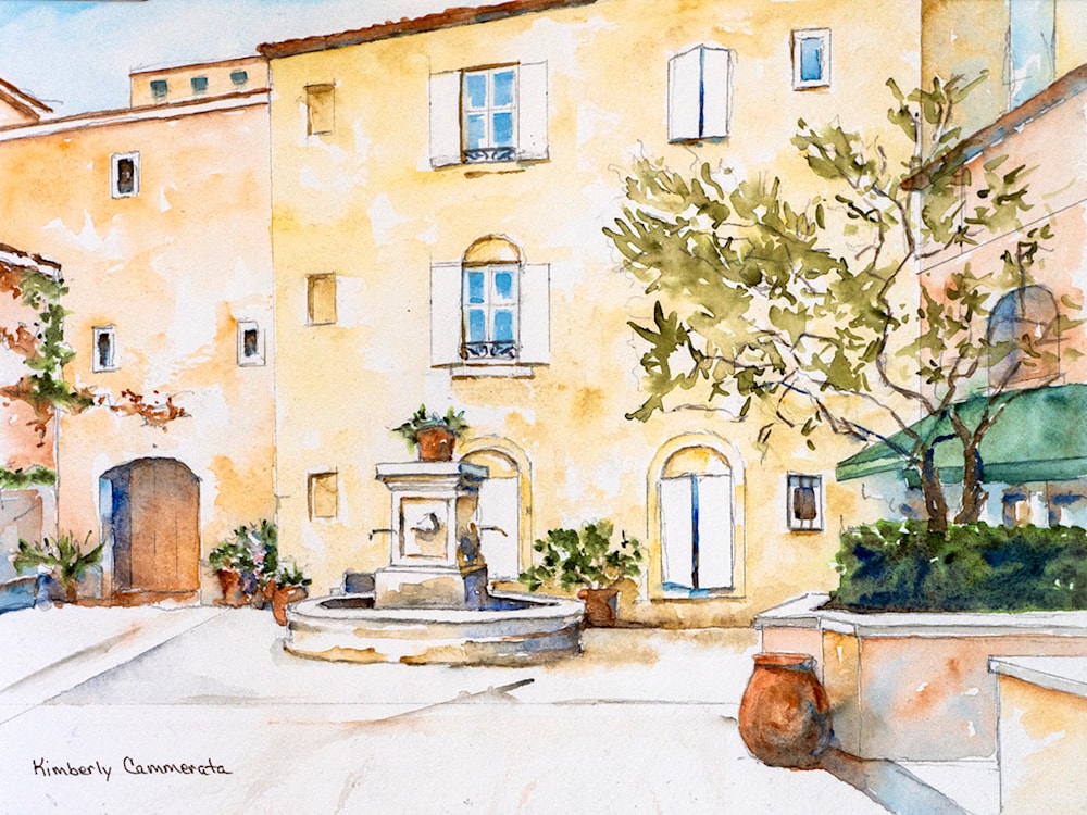 Fountain at Village Pont Royale, Provence | Kimberly Cammerata | 72DPI