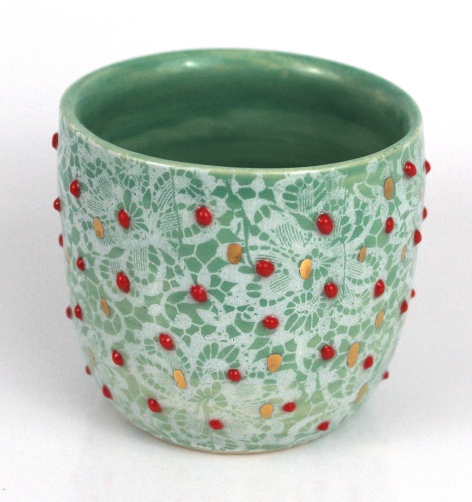 Green lace dot cup 1