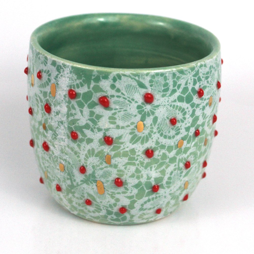 Green lace dot cup 3