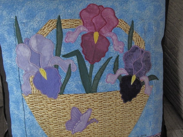 Iris in Basket pillow