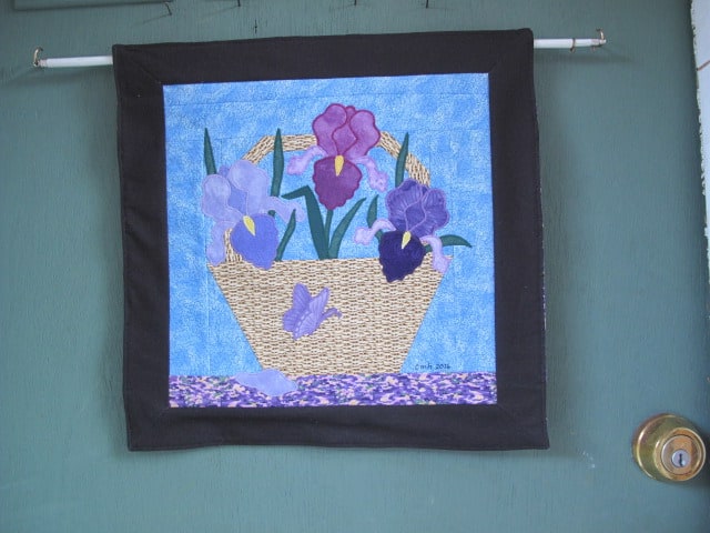 Iris in Basket as Wall Art