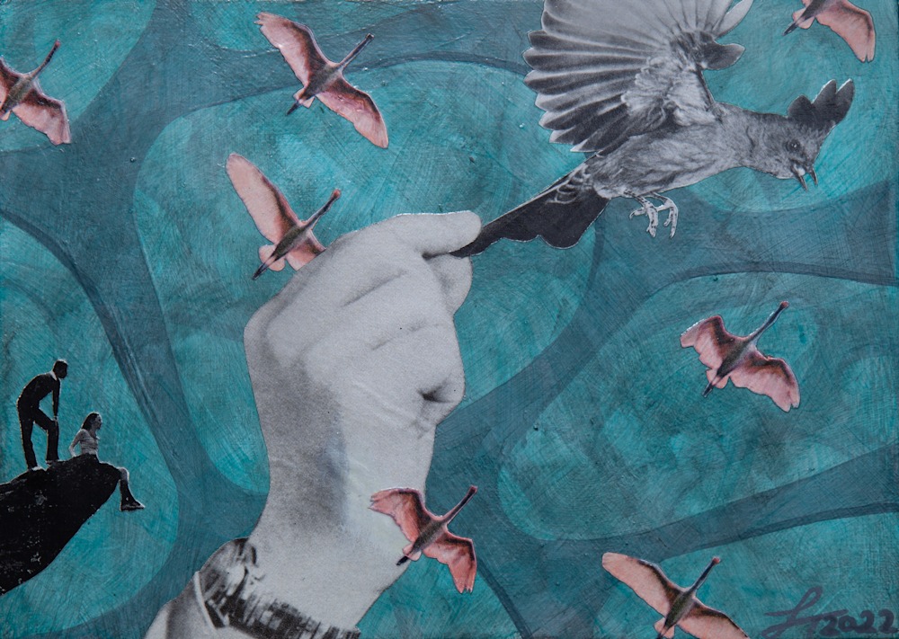 LittleWorlds Pluck flamingos PRINT uhif40