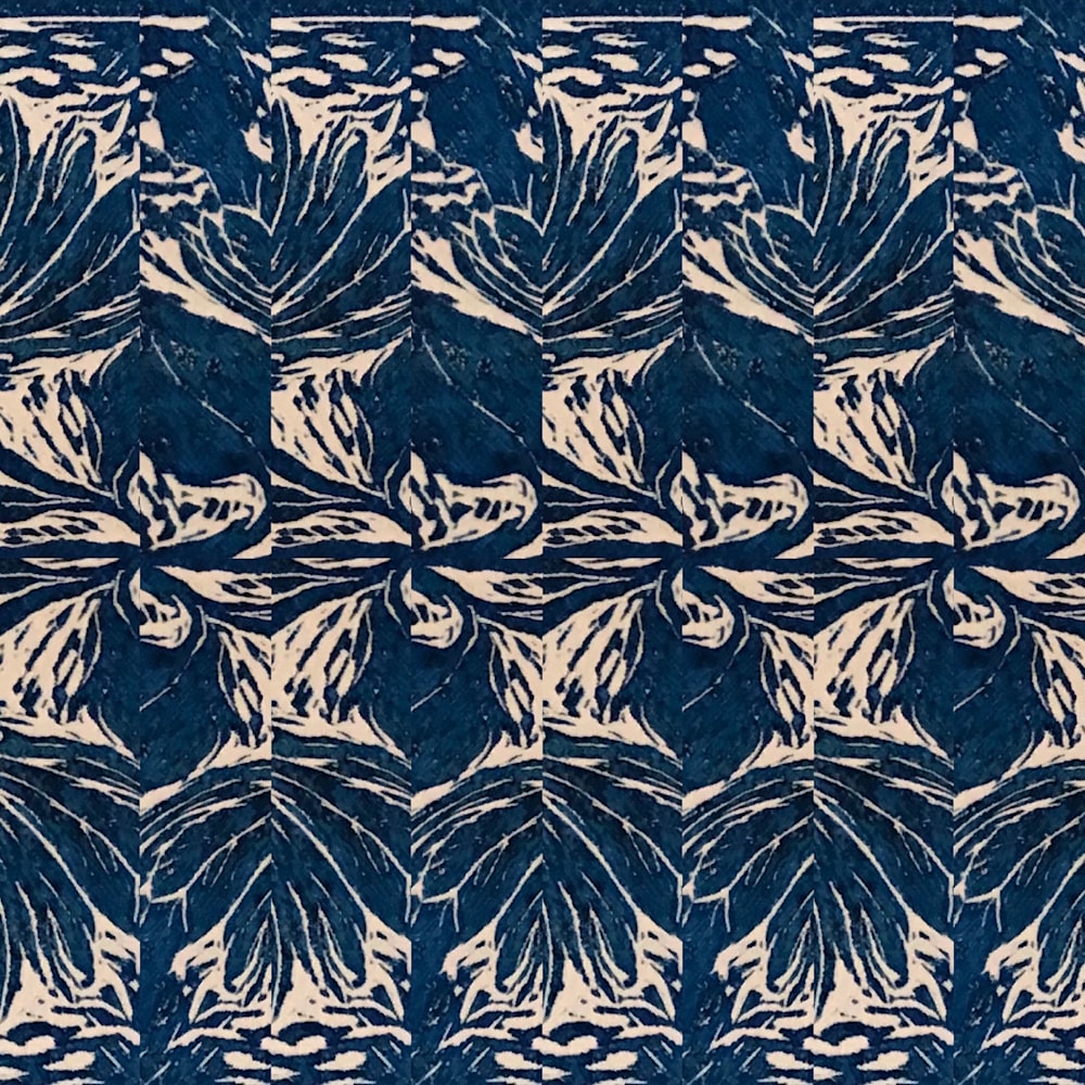Relief Print Repetition Blue Englarged 