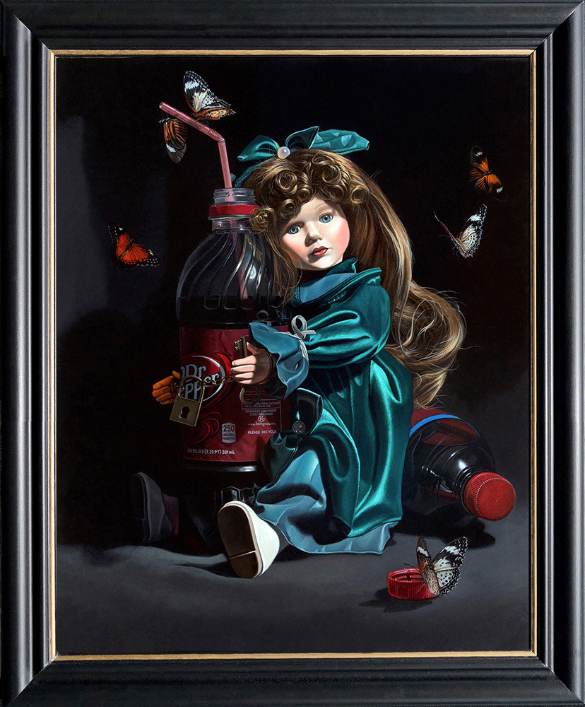 Kevin Grass Sugar Baby framed Acrylic on panel painting