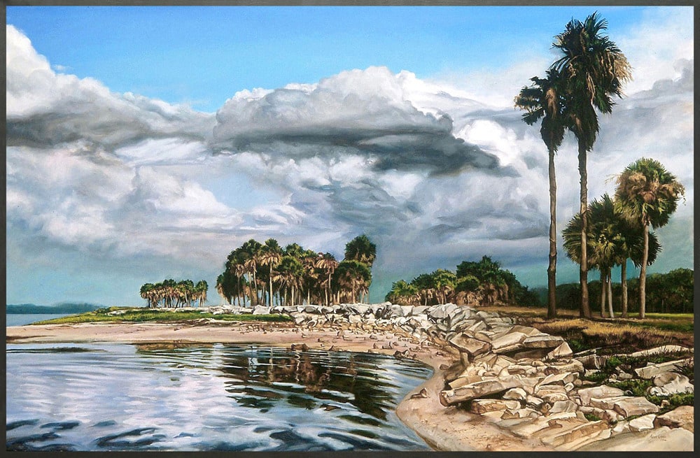 Kevin Grass Rocky Point framed Acrylic on canvas painting