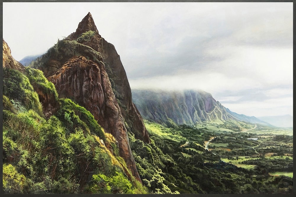 Kevin Grass Pali Overlook framed Acrylic on canvas painting