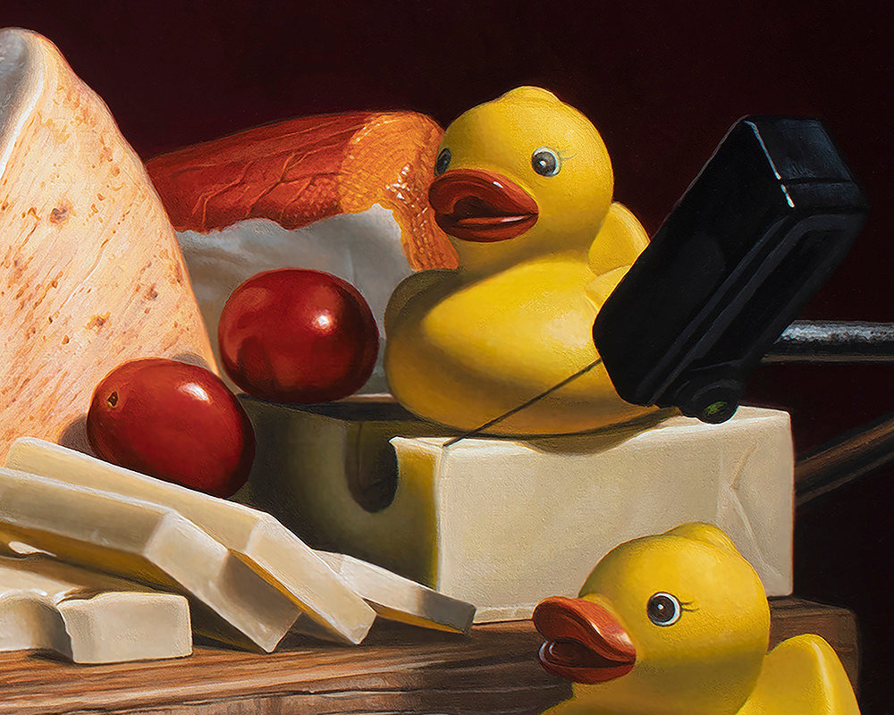 Kevin Grass Cheese and Quackers Detail 2 Acrylic on aluminum panel painting
