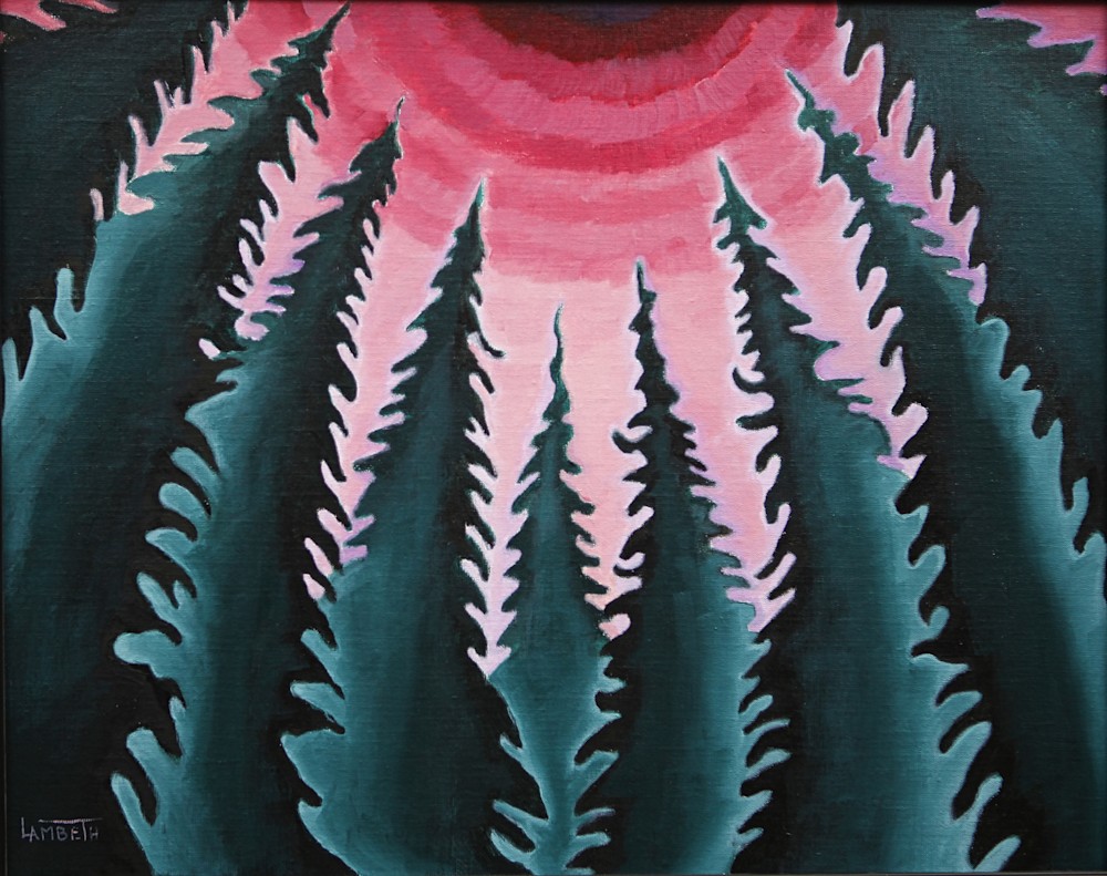 pink and green forest