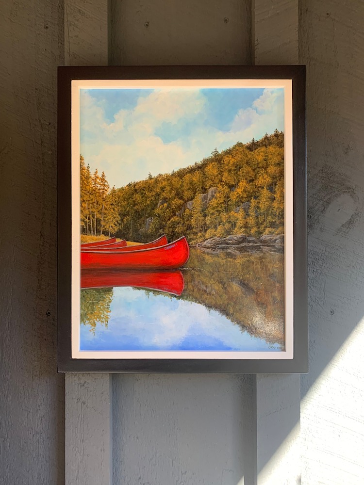 Framed Red Canoes