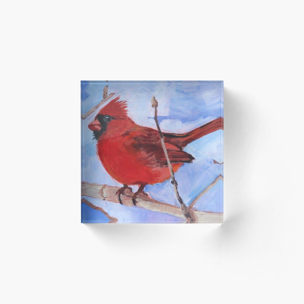 Cardinal Bird Acrylic Block4