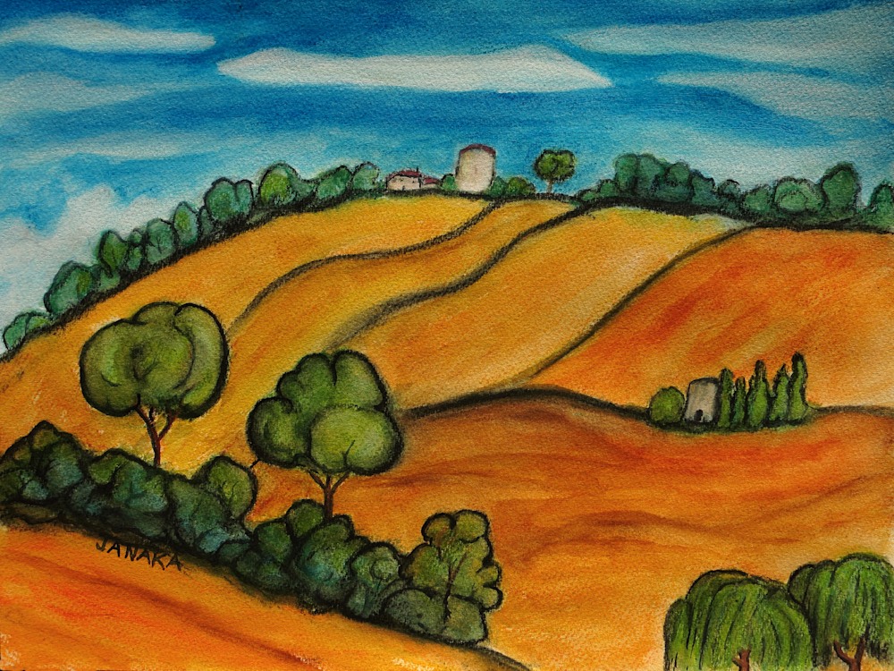 a hill in verfeil france16x12