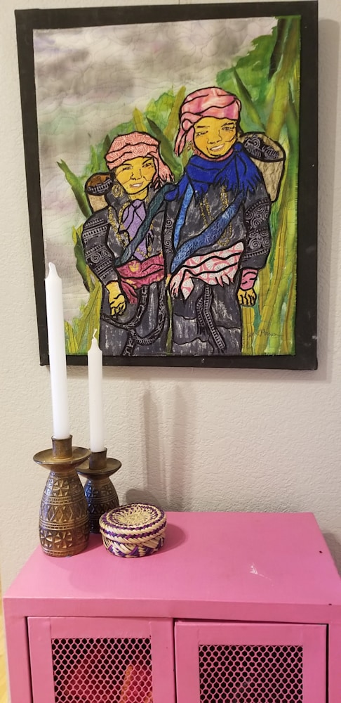 black hmong women on wall