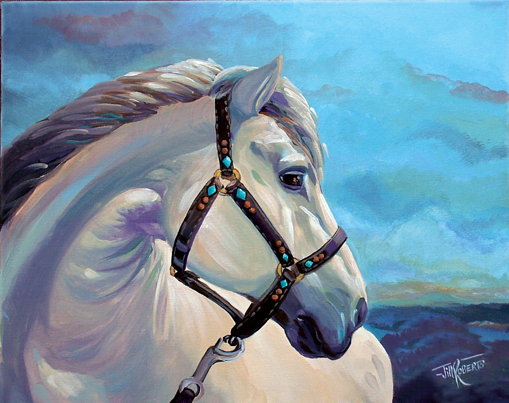Stormy white horse head jill roberts RGB 300