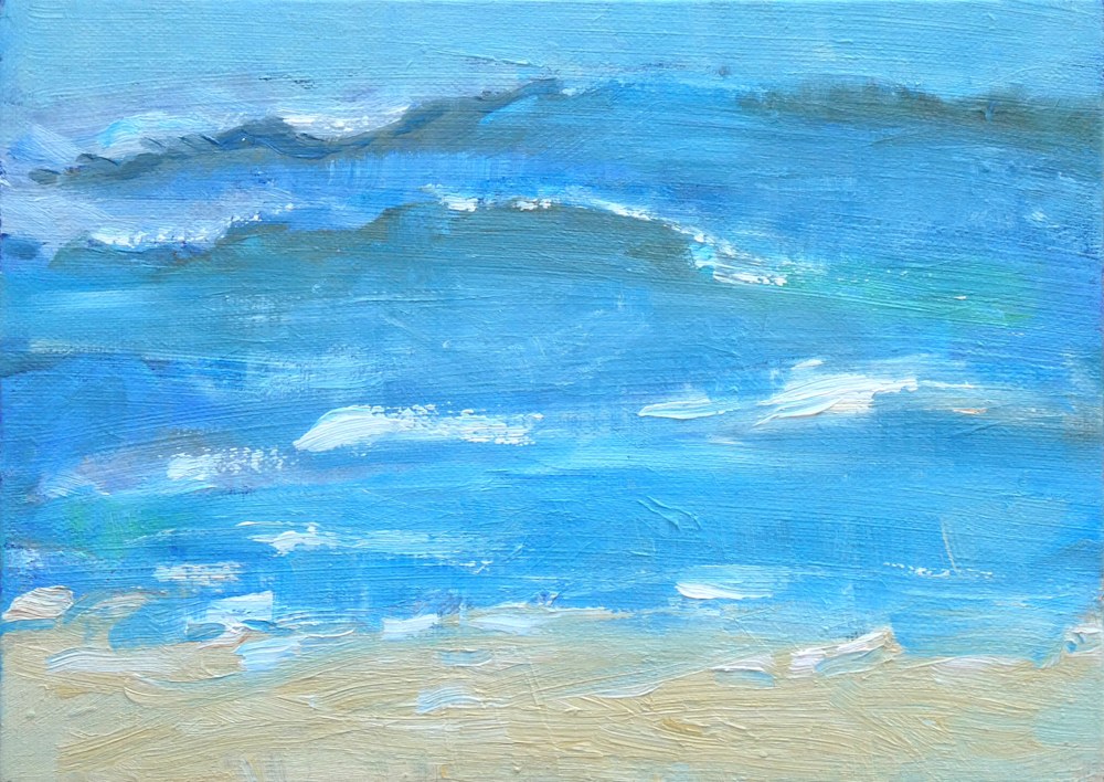 Big Blue Seascape Oil Painting Coastal Art