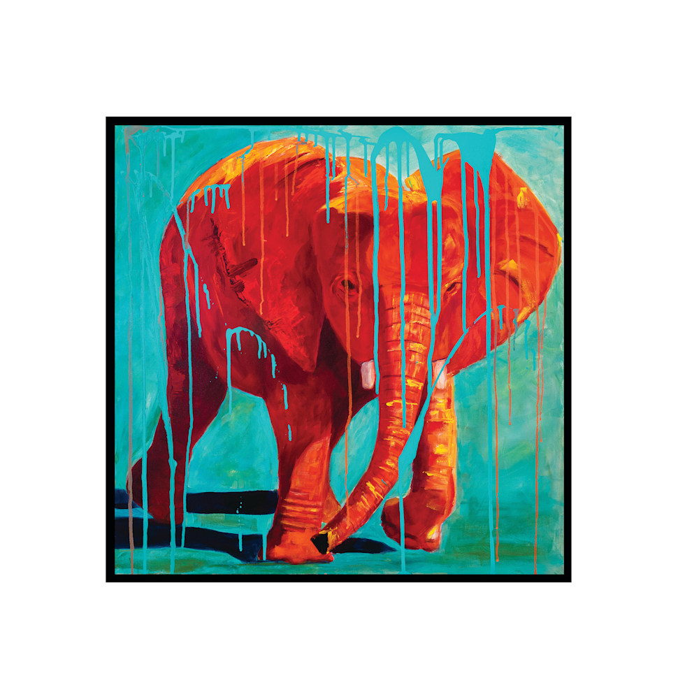 Clineredelephant9x9withborder copy