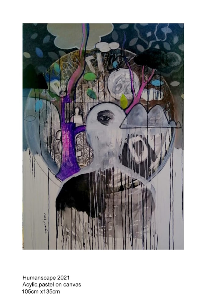 humanscape 2021 acry past; Paintig PR 49132 O 41 in x 53
