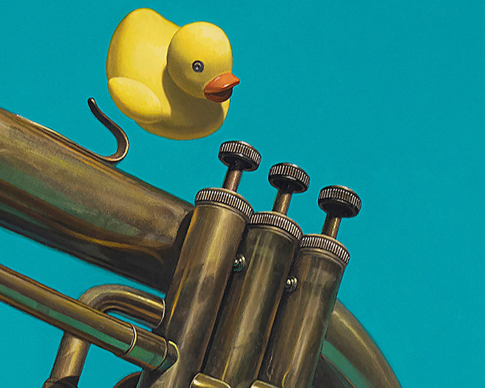 Kevin Grass Fowl Play Detail 1 Acrylic on aluminum panel painting