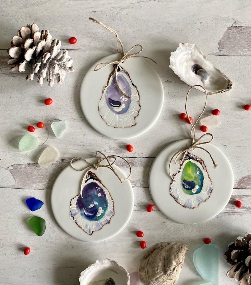Oyster Ornaments 3 5 8 inches