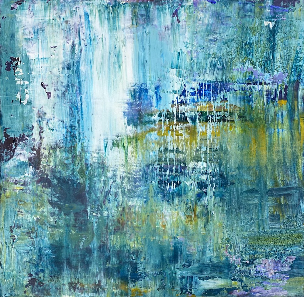 Icy Lake Abstract Contemporary Painting for sale Santa Fe