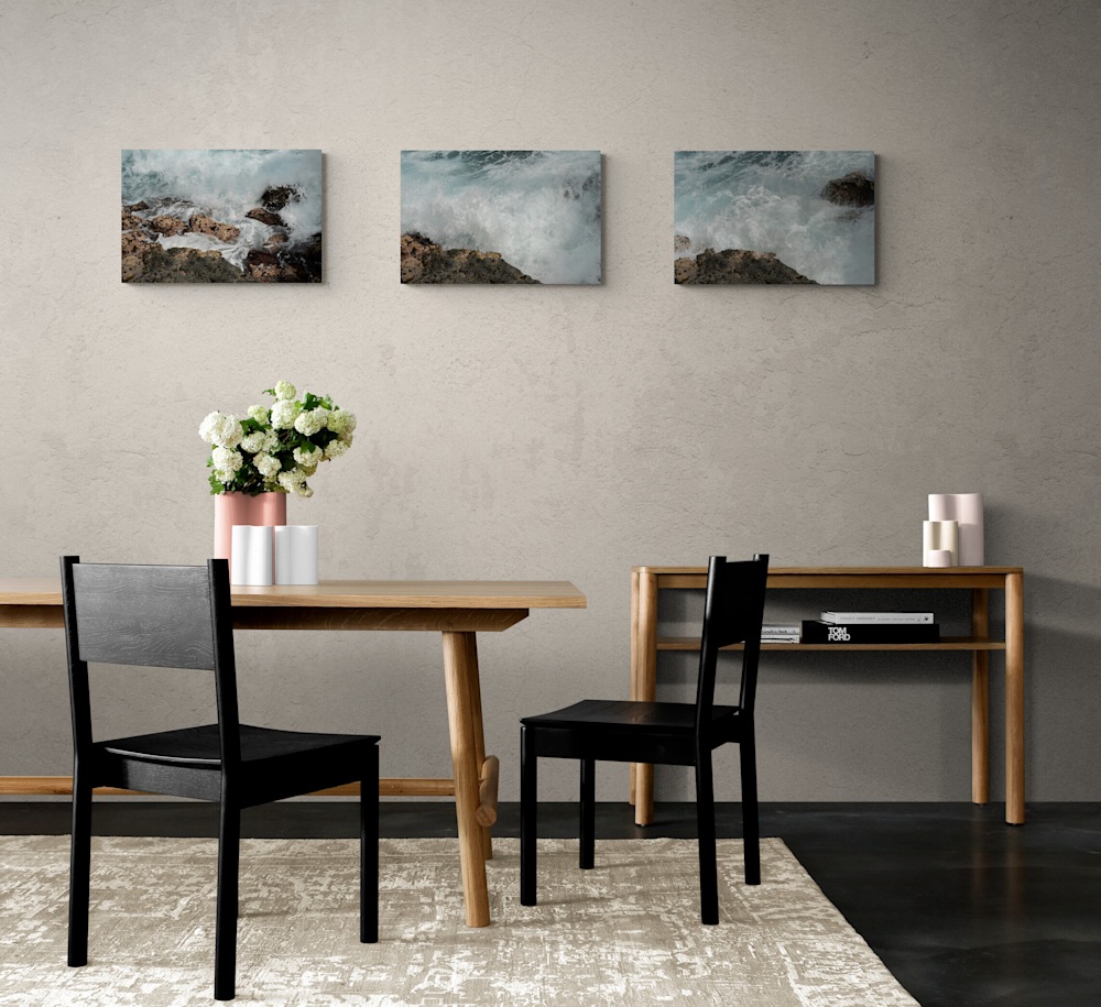 Dining area with wooden furniture