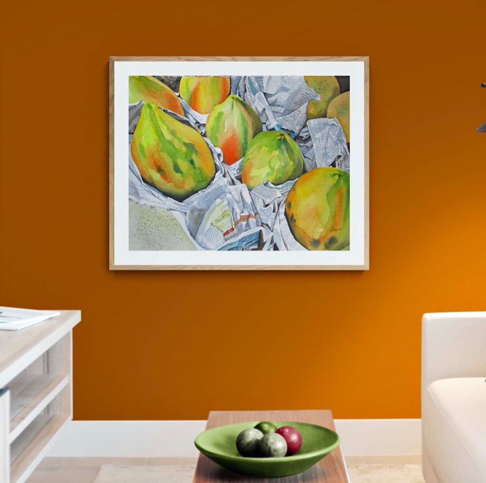 Melons Papayas, Orange wall