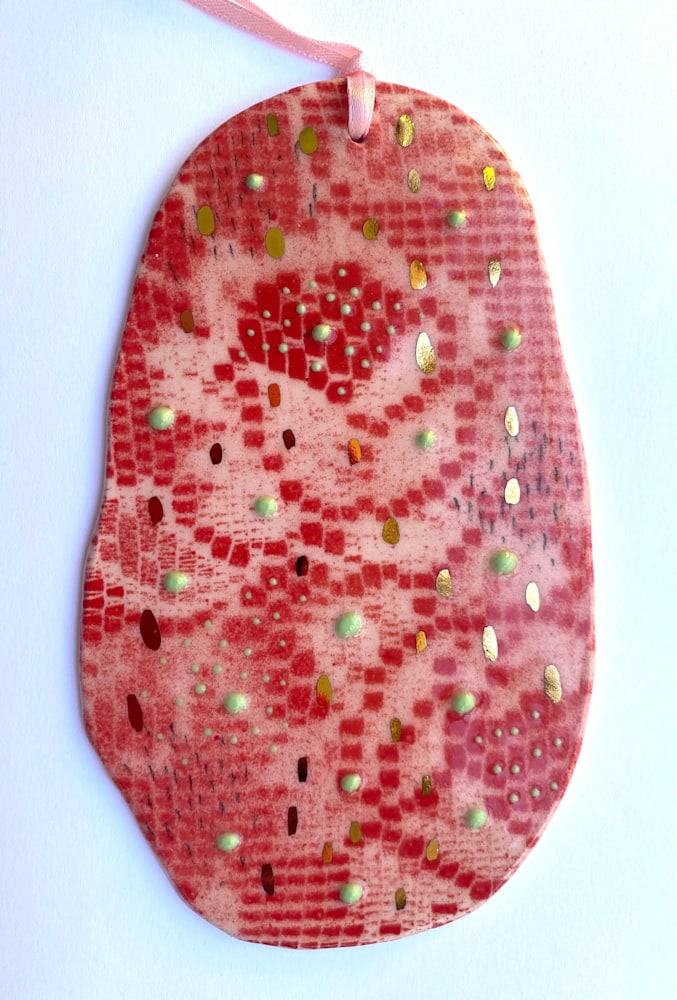 Red Lace Wall Hanging 1