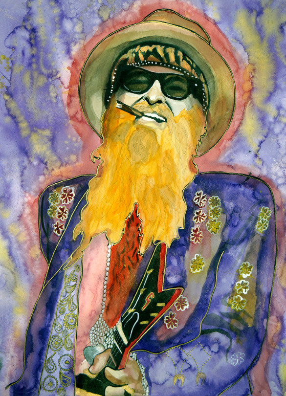 Rare Limited Edition Collectors Print Signed By Billy F Gibbons Art