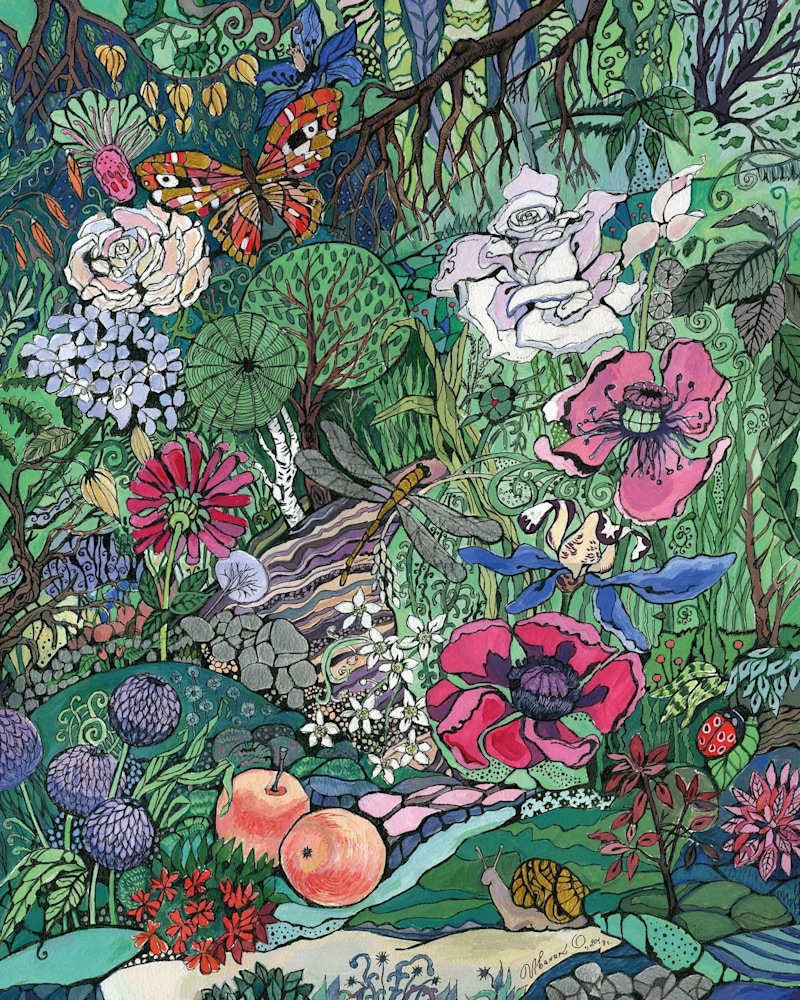 In the Corner of the Shady Garden 20x16x1 OI 0009