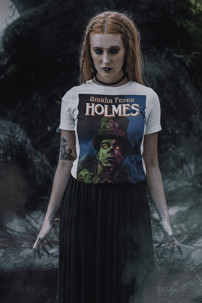 bella canvas t shirt mockup of a woman with an arm tattoo posing in a forest m29698(1)