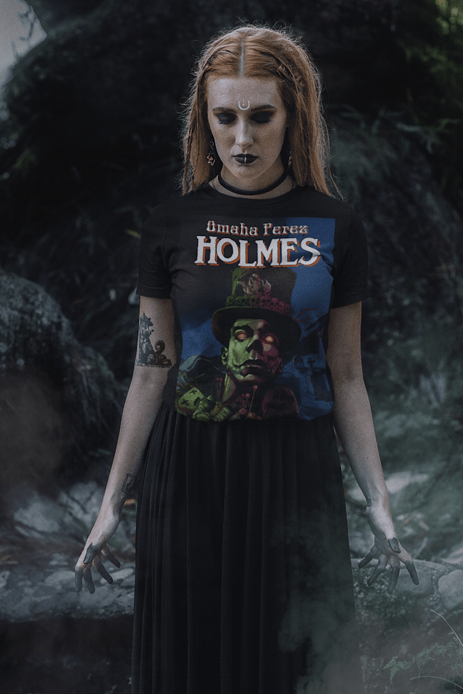 bella canvas t shirt mockup of a woman with an arm tattoo posing in a forest m29698