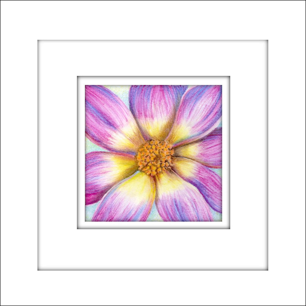 221216 Purple Dahlia  Centered framed