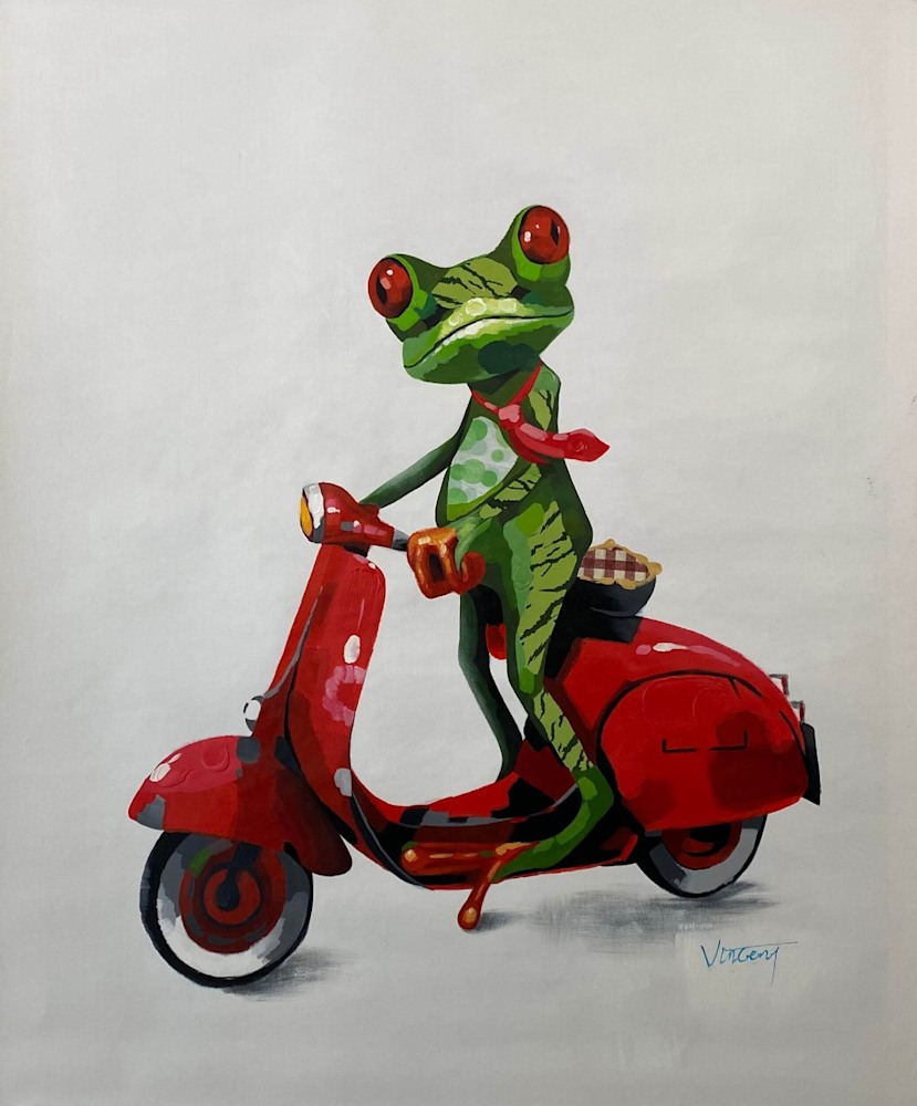 Frog on a vespa