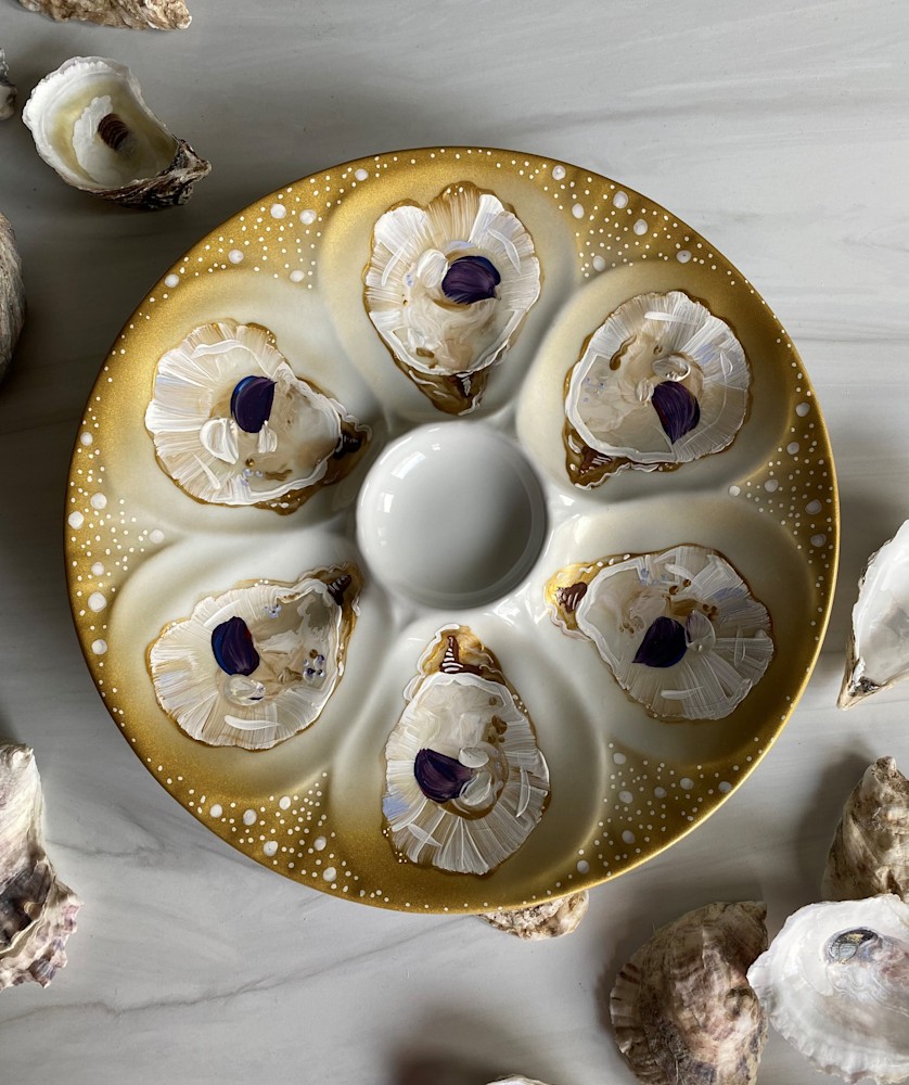 Oyster Plate Winter Gold