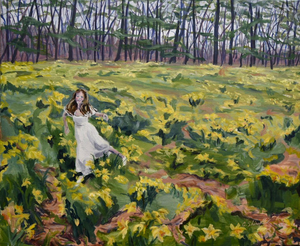 Girl in Daffodil Field