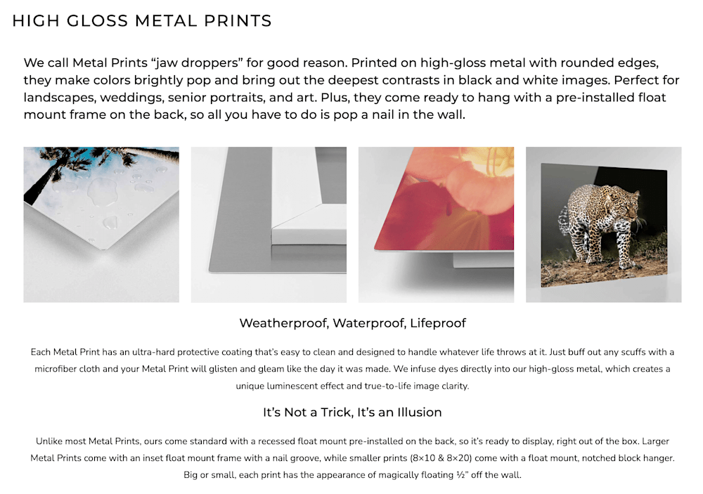 High Gloss Metal Prints