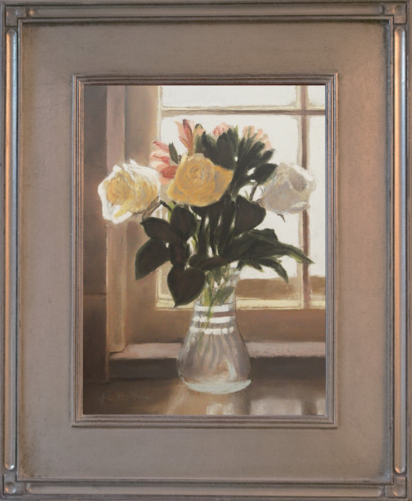 Three White Roses   framed