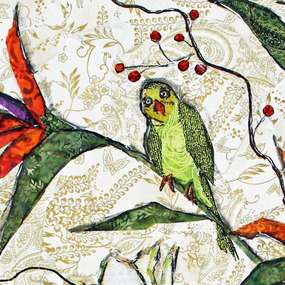 Parakeets and Flowers C1