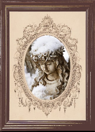 in angel mat and frame