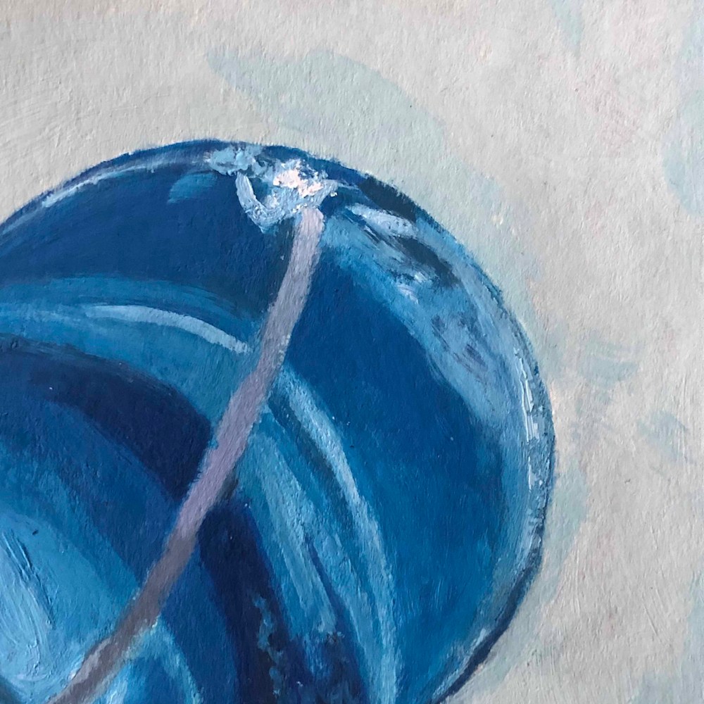 Glass marble blue and white gabriela ortiz painting 7